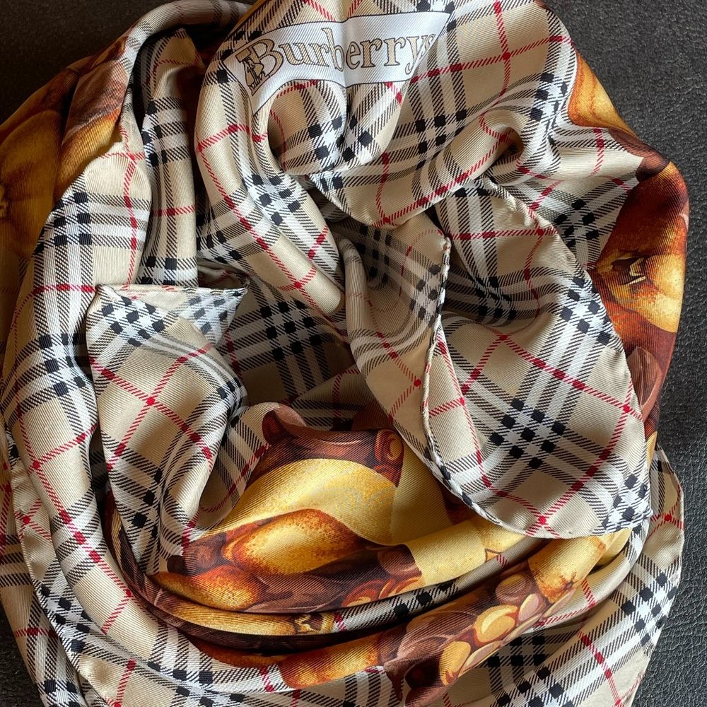 Vintage Burberry Silk Scarf